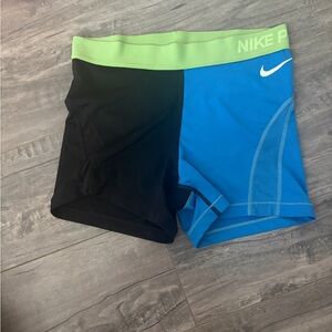 Nike Black & Neon Green Compression Shorts - Pro Fit